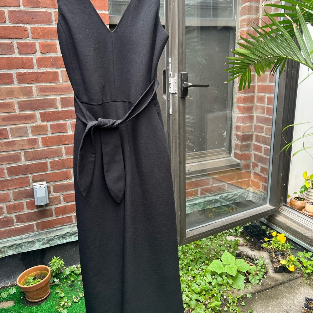Wilfred Black Sleeveless V-Neck Jumpsuit